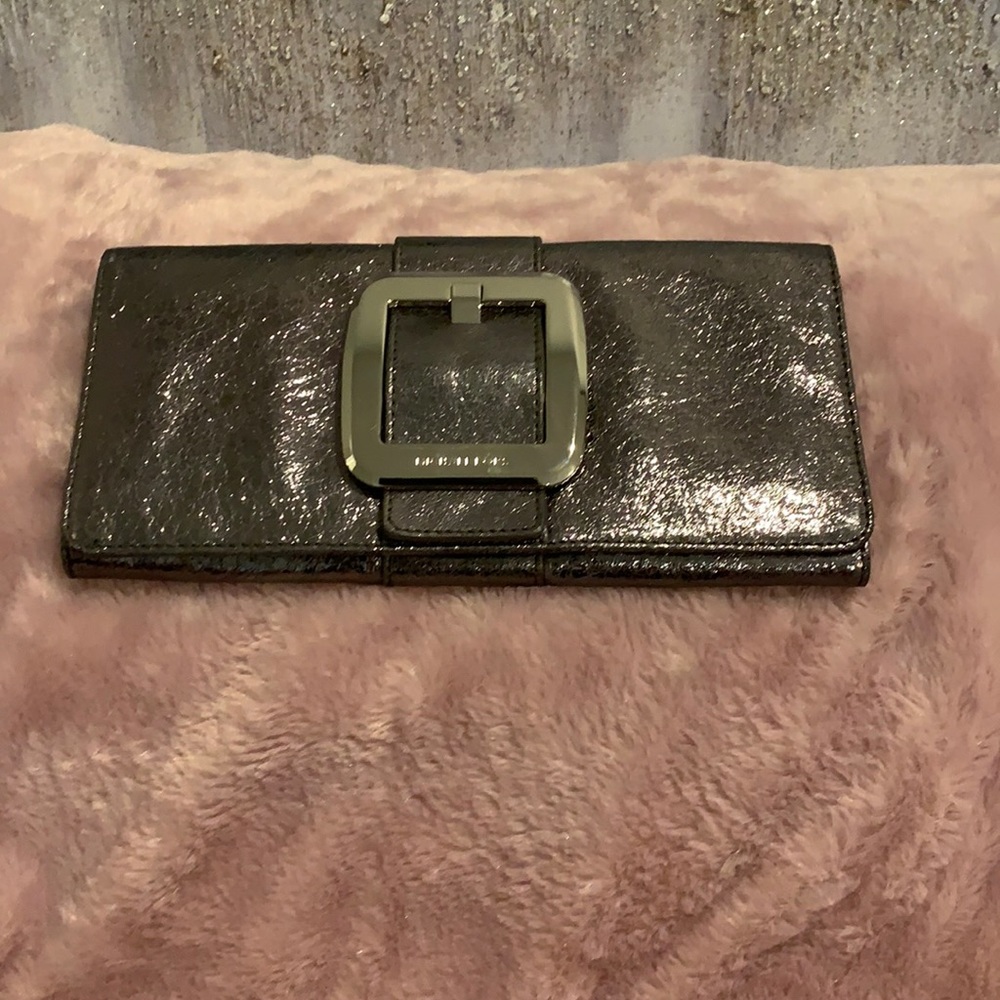 Silver buckle Michael Kors clutch